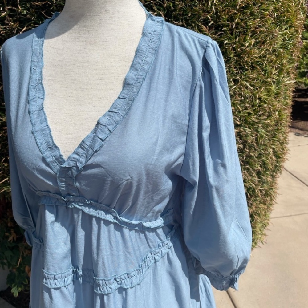 Supreme fashion Breezy long sleeve, mini dress blue - Picture 5 of 7